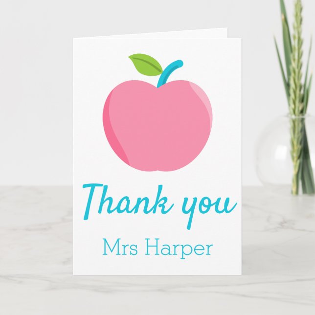 Moderne farbenfrohe Apple Lehrerin Vielen Dank Karte (Vorderseite)