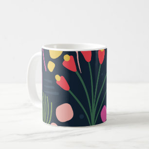 Moderne farbenfrohe Blattmuster Kaffeetasse