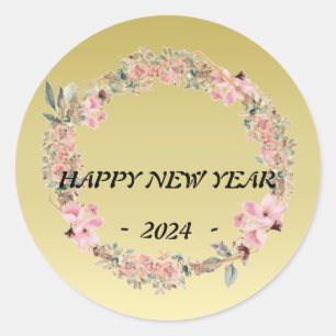 Moderne farbenfrohe Blume mit Blumen Runder Aufkleber