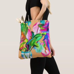 Moderne, farbenfrohe Blume mit Blumen Tasche