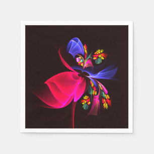Moderne farbenfrohe Blumen Abstract Art Muster #06 Serviette