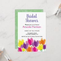 Moderne farbenfrohe Brautdusche Einladung