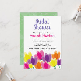 Moderne farbenfrohe Brautdusche Einladung