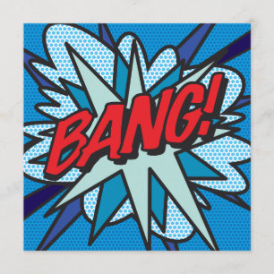 Moderne farbenfrohe Comic-Book-Bang Einladung