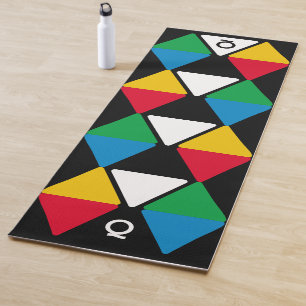 Moderne farbenfrohe Dreiecke Monogramm Yogamatte