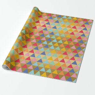 Moderne farbenfrohe Dreiecke Muster Geschenkpapier