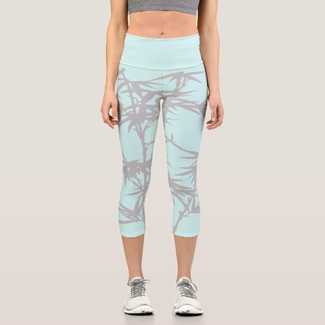 Moderne, farbenfrohe Eisblauer, farbenfrohe Funky  Capri Leggings (Vorderseite)