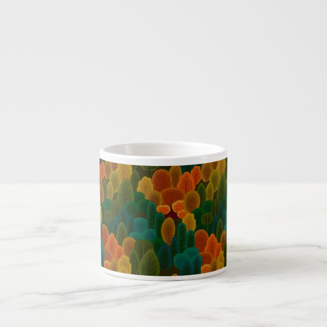 Moderne, farbenfrohe Fallbäume Espressotasse (Vorderseite)