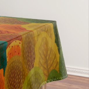 Moderne, farbenfrohe Fallbäume Tischdecke