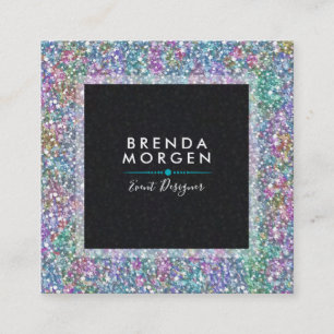 Moderne farbenfrohe falsche Glitter Hintergrund Quadratische Visitenkarte