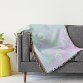 Moderne farbenfrohe Farbverlauf blaue Blume Muster Decke