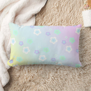 Moderne farbenfrohe Farbverlauf blaue Blume Muster Lendenkissen