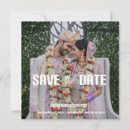 Moderne farbenfrohe Foto Hochzeit Save The Date