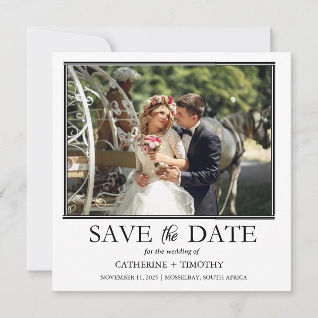 Moderne farbenfrohe Foto Hochzeit Save The Date (Vorderseite)
