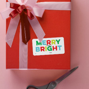 Moderne farbenfrohe fröhliche und helle Geschenket Adressaufkleber