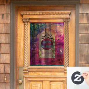 Moderne farbenfrohe Full Moon Spooky Happy Hallowe Fensteraufkleber