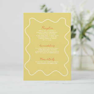 Moderne farbenfrohe Fun Retro Hochzeitskarte RSVP Karte