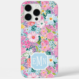 Moderne farbenfrohe Gartenmonogramm iPhone 16 Pro Max Hülle