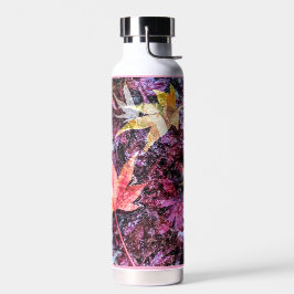 Moderne farbenfrohe gefallene Blätter Abstract Trinkflasche