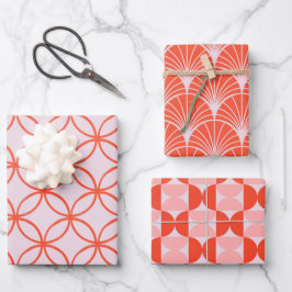 Moderne farbenfrohe Geometrie Geschenkpapier Set