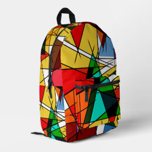 Moderne farbenfrohe geometrische Dreiecke Bedruckter Rucksack