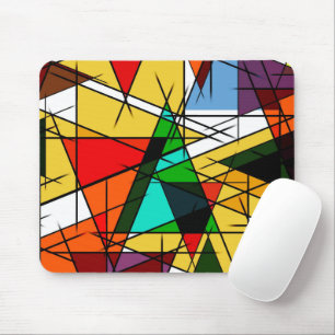 Moderne farbenfrohe geometrische Dreiecke Mousepad