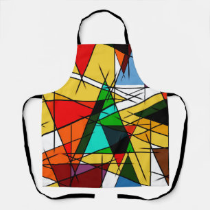 Moderne farbenfrohe geometrische Dreiecke Schürze