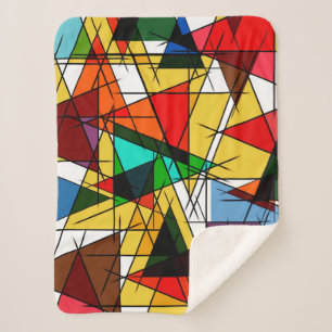 Moderne farbenfrohe geometrische Dreiecke Sherpadecke