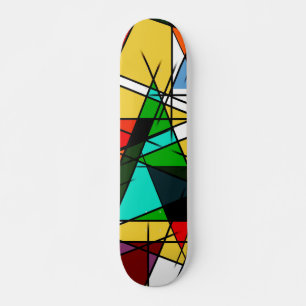 Moderne farbenfrohe geometrische Dreiecke Skateboard