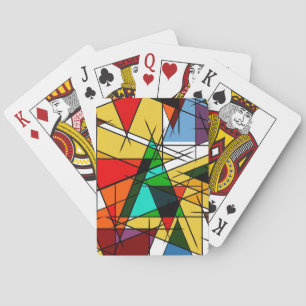 Moderne farbenfrohe geometrische Dreiecke Spielkarten
