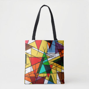 Moderne farbenfrohe geometrische Dreiecke Tasche