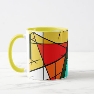 Moderne farbenfrohe geometrische Dreiecke Tasse