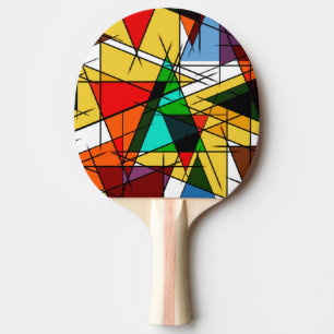 Moderne farbenfrohe geometrische Dreiecke Tischtennis Schläger