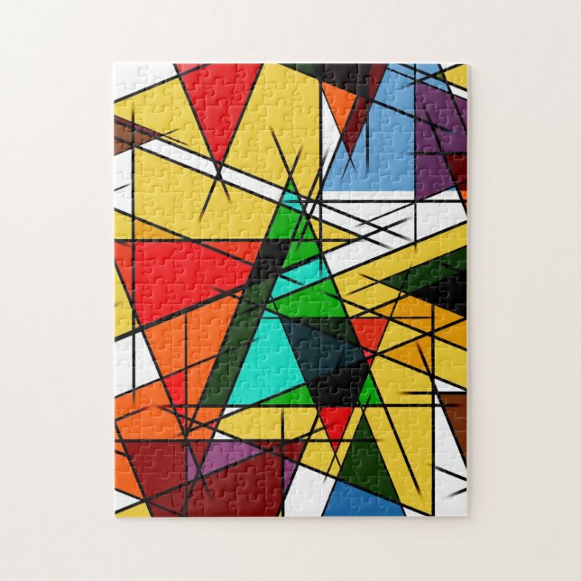 Moderne farbenfrohe geometrische Dreiecksform (Vertikal)