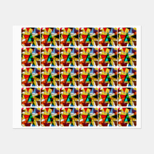 Moderne farbenfrohe geometrische Dreiecksform Etiketten