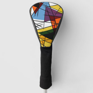 Moderne farbenfrohe geometrische Dreiecksform Golf Headcover