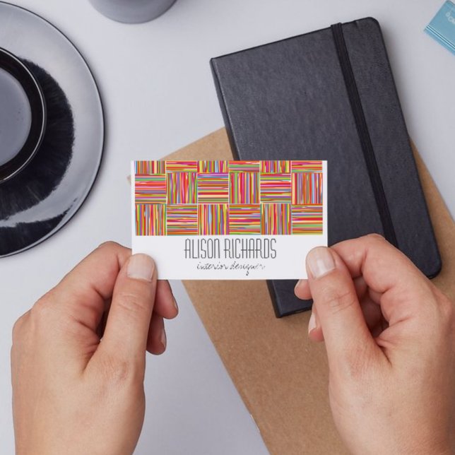 Moderne, farbenfrohe gestreift Abstrakte Kunst und Visitenkarte (Von Creator hochgeladen)