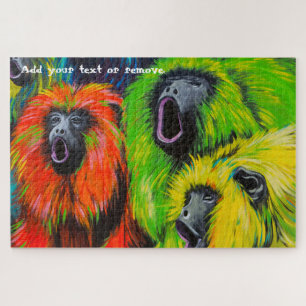Moderne farbenfrohe grafische Malerei von Affen,