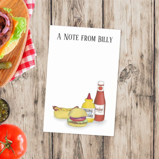 Moderne farbenfrohe Hamburger-Trendy-Chic Post-it Klebezettel (Hamburger and hotdog custom post it notes. )