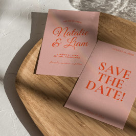 Moderne farbenfrohe helle Funky Bold Retro Wedding Save The Date