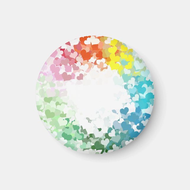 Moderne farbenfrohe Herz-Individual-Blank-Vorlage Magnet (Vorne)