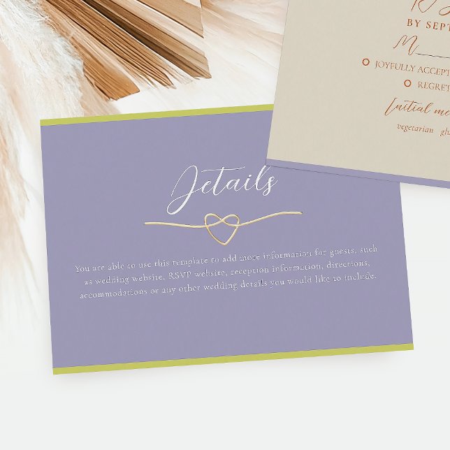 Moderne, farbenfrohe Hochzeitsdetails Begleitkarte (Von Creator hochgeladen)
