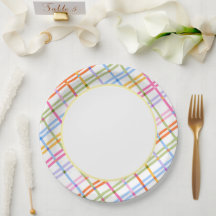 Moderne farbenfrohe Karo-Baby-Shower-Themen Gelb