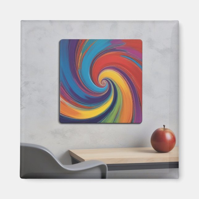 Moderne farbenfrohe Kunst mit einem Appetittisch Magnet (Vorne)