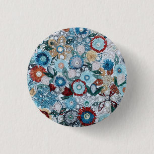 Moderne farbenfrohe Kunsthandwerksmuster Button