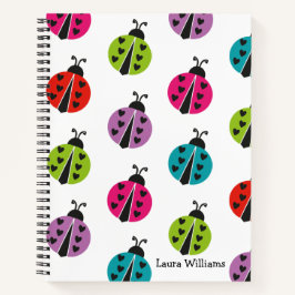 Moderne farbenfrohe Ladybug Personalisiert Notizbuch