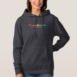 Moderne farbenfrohe Lehrer bekommen Dinge erledigt Hoodie