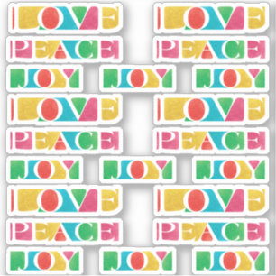 MODERNE farbenfrohe LIEBE PEACE JOY CHRISTMAS Aufkleber