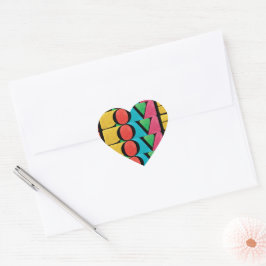 MODERNE farbenfrohe LIEBE PEACE JOY fröhliche CHRI Herz-Aufkleber