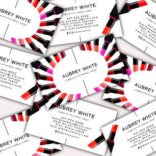 Moderne farbenfrohe Lipstick-Kosmetik macht Künstl Visitenkarte